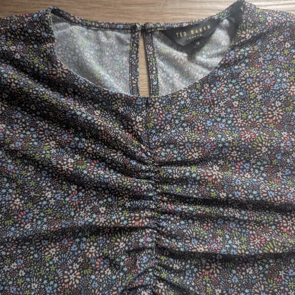 Ted Baker | Savannn Ruched Floral Mesh Top - Picture 7 of 12